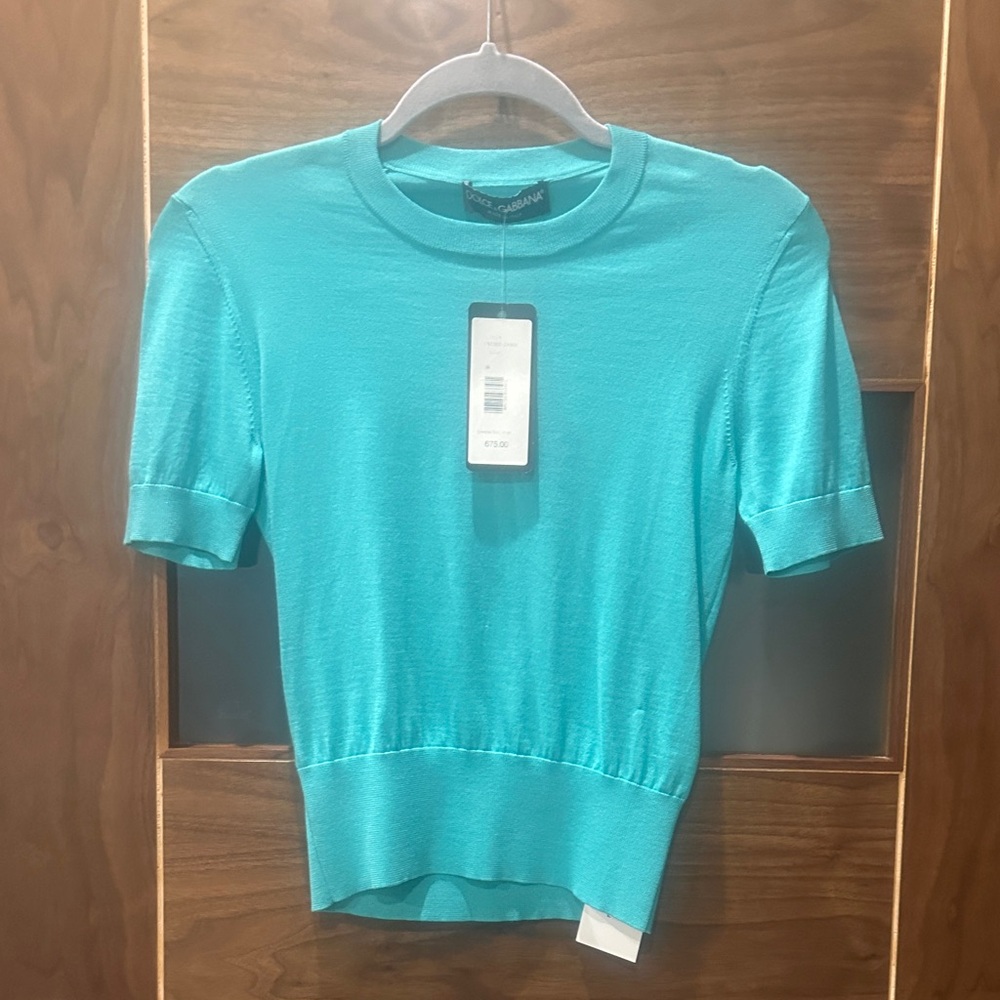 Dolce & Gabbana Turquoise Short Sleeve Top